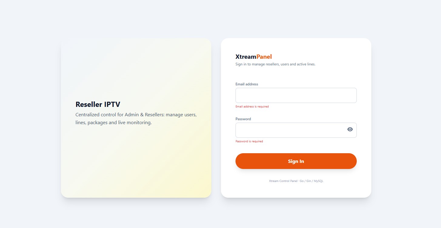 Custom IPTV Panel for Modern Broadcasters project screen 1